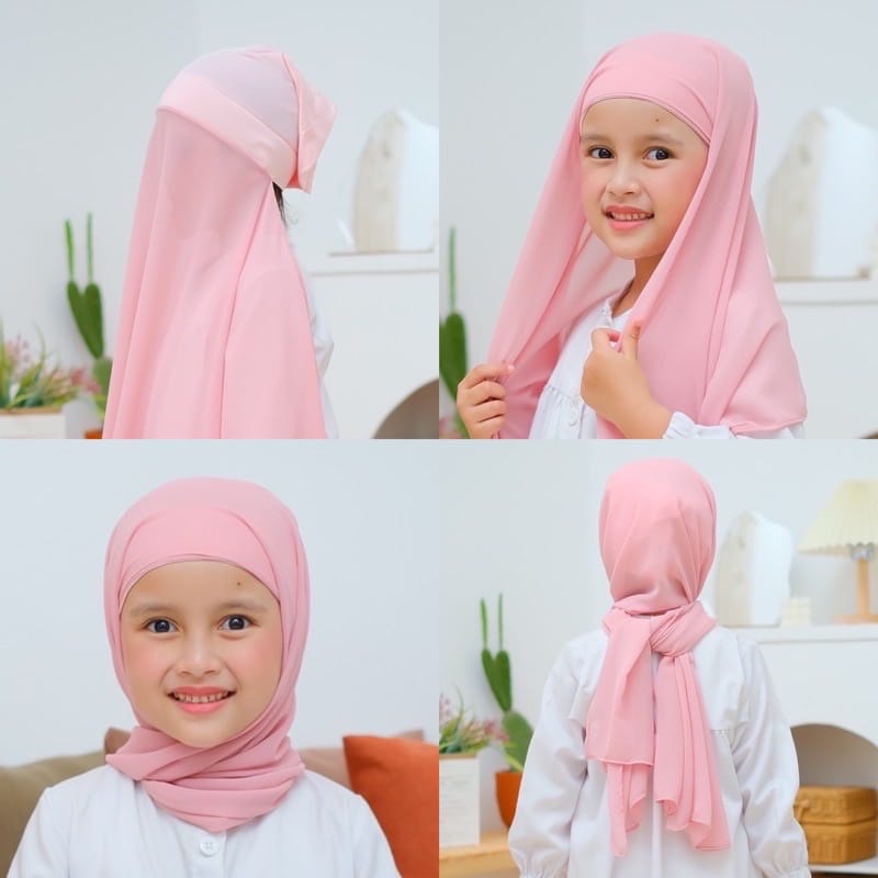 Hijab Pashmina Instant inner Children 4-10 Years/Hijab Pashmina inner Antem baby doll Elementary School Junior High School Children/Veil Pashmina baby winshijab1