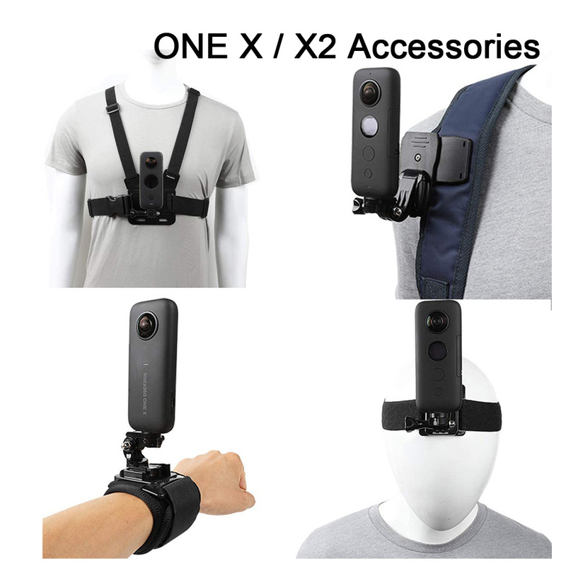 Accessories Kit for Insta360 One X2/X/One R/GoPro Hero,Quick Release Head Mount+Backpack Clip+Chest Strap+Wristband Body Holder