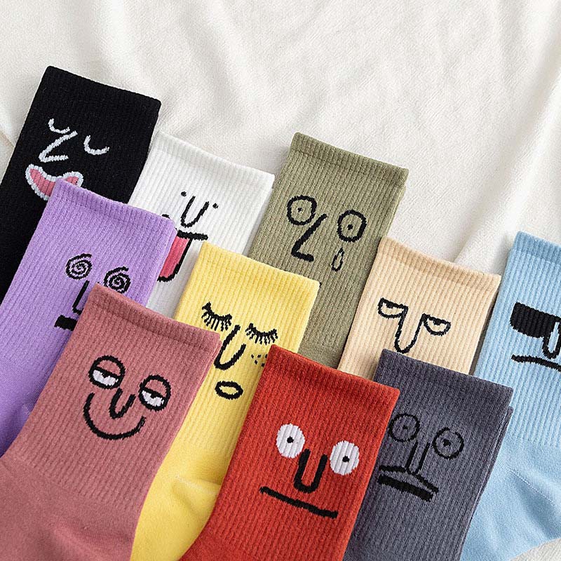 Cute Funny Expression Socks Colorful Women Men Unisex Socks