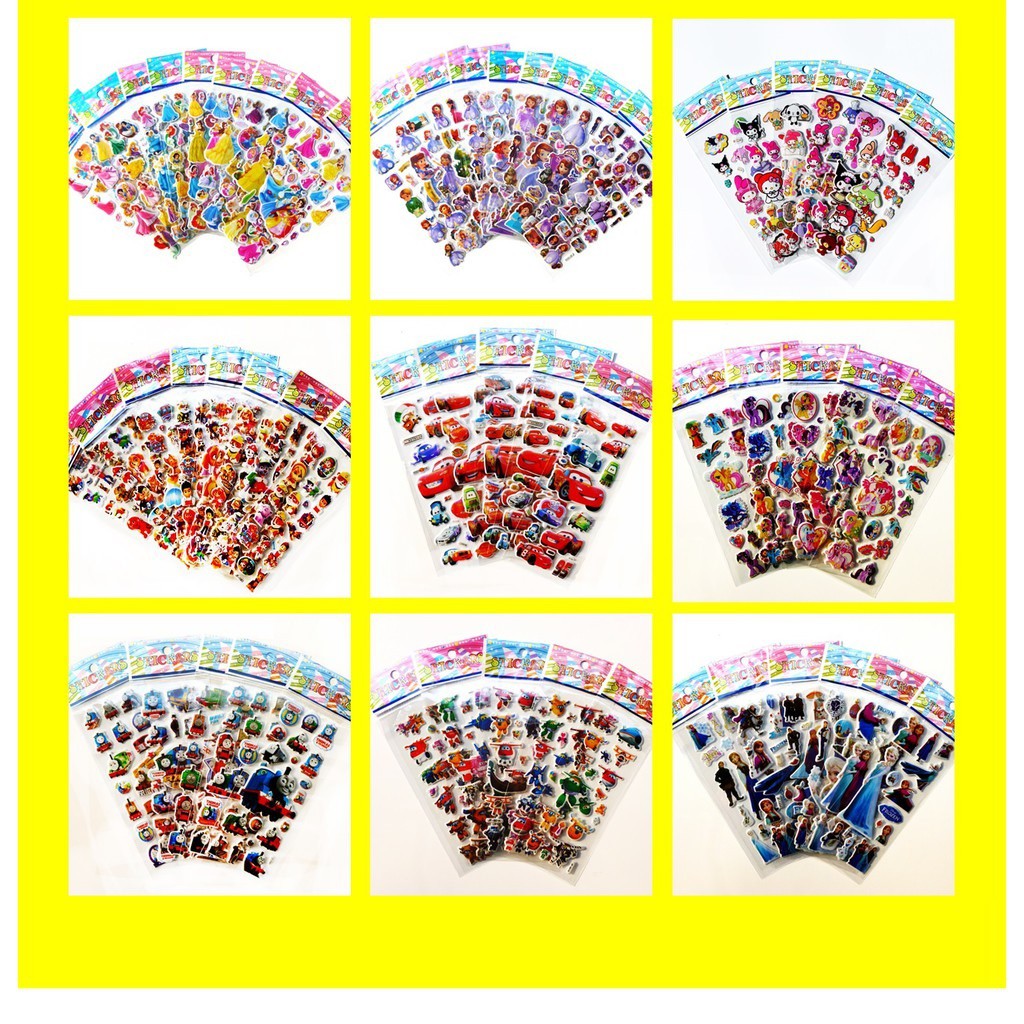 ? 3D Children Kids Stickers Paw Patrol Thomas Train McQueen Hello Kitty Princess Sofia Pokemon PJ Mask Melody Frozen?