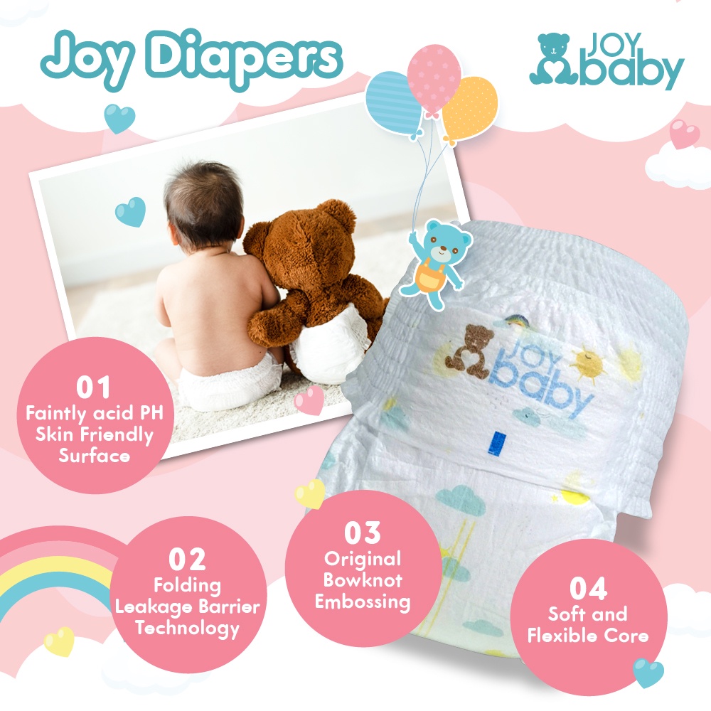 (JOYBABY)Tape and pants diapers, Soft Thin and breathable Diapers Dry Pants Standard