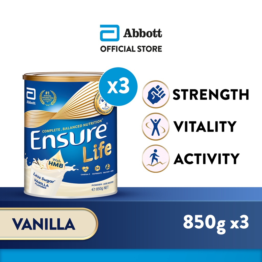 [Bundle of 3] Ensure Life Adult Nutrition - Vanilla 850g