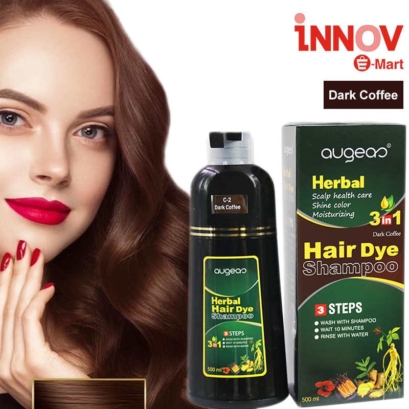 [?? Local Stocks ] Augeas 3 In 1 Hair Dye |  Shampoo | Hair Care | 20 Mins Quick Fix For A Long Lasting Hair Dye