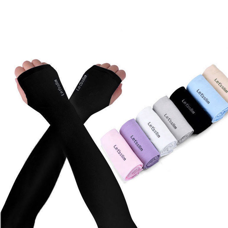 Outdoor e Aqua X & Let's Silim Ice Silk Sleeve Driving Sun Cover Ultraviolet Sunscreen Cool Arm Cover Cool Riding Sunscreen Sleeve
