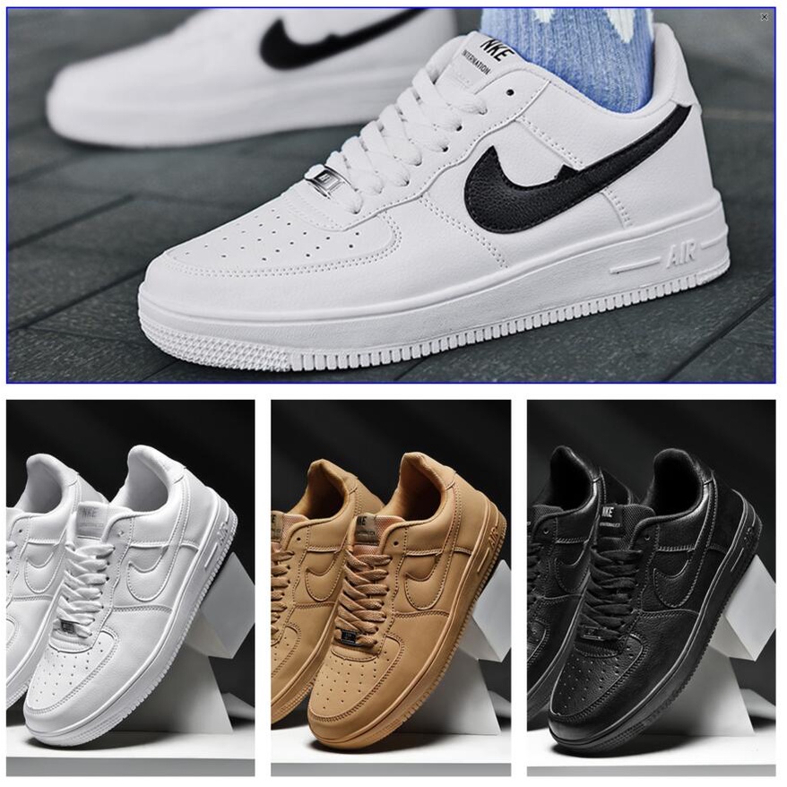 Size: 35-47 Men's Shoes Women's Couple Sneakers Flat Fashion Casual Air Force No. 1 All White B