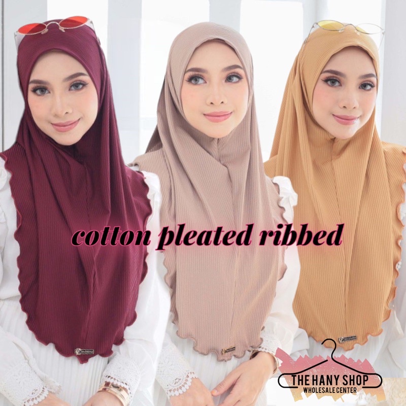 NEW TUDUNG SARUNG LAYLA COTTON PLEATED RIBBED BAWAL SIAP/ BAWAL LIPAT BAWAL INSTVIRAL/ANTI TEMBAM/ANTI KEDUT/