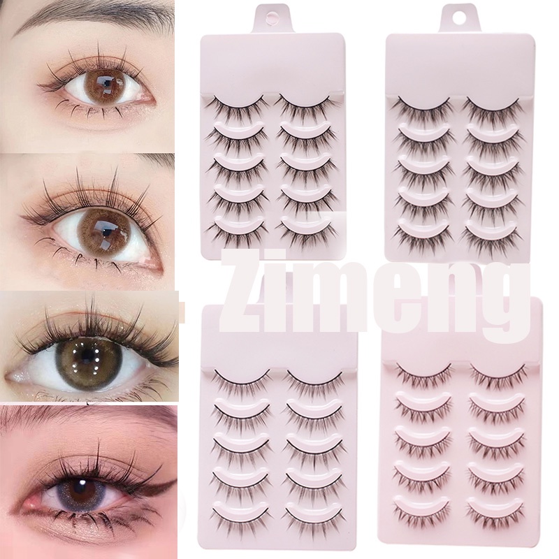 (Ready Stock )5pairs 3D Fairy Princess Comics Eyelashes Lashs Natural Short Daily Eyelashes False Eyelash Extension Tools