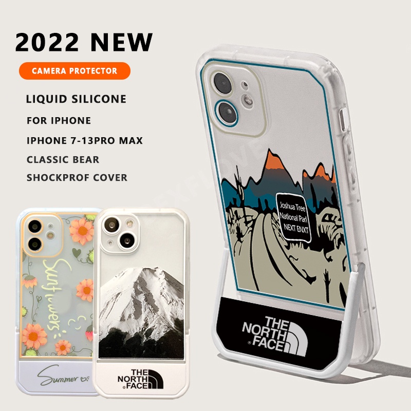Brand Clear Case For iPhone 7 8 Plus 11 12 13 Pro Max X XR XS MAX SE 2020 2022 Case Bracket North Luxury Face Candy Transparent Stand Hard Pc Soft Silicone Protector Phone Cover