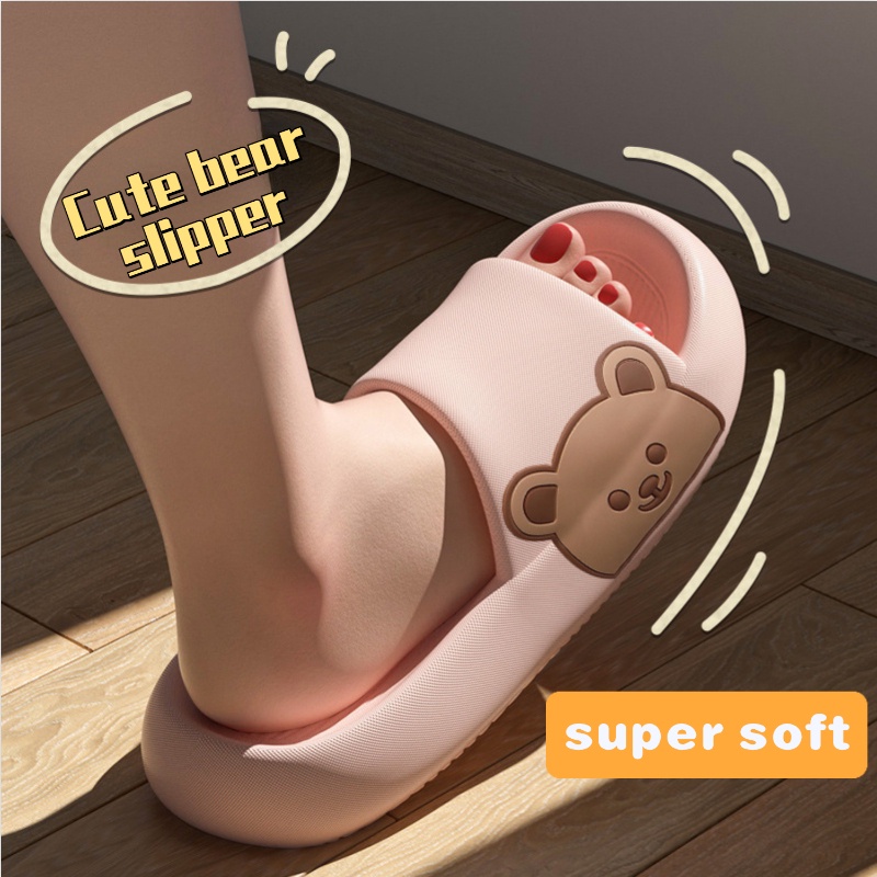 YR Cute Bear Slipper Women Slipper Bedroom Slippers Coulpe Slipper Super Soft Home Slipper