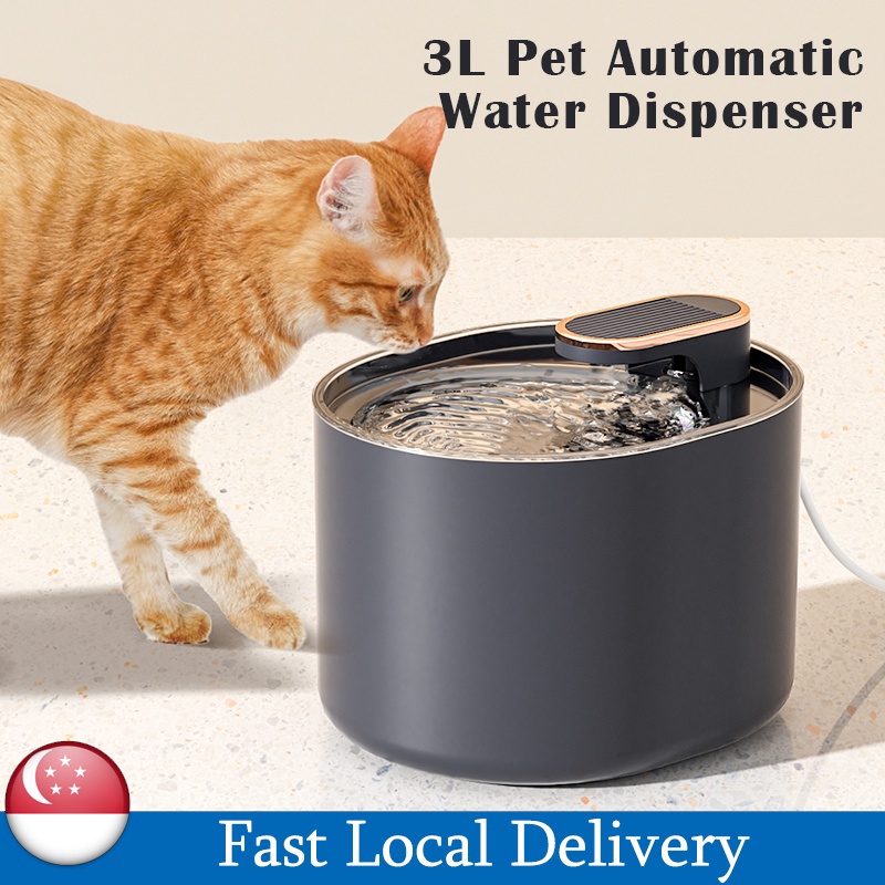 【SG】Pet Automatic Water Feeder Fountain Water Dispenser Automatic Bowl for Cat and Dogs with Filter 3L