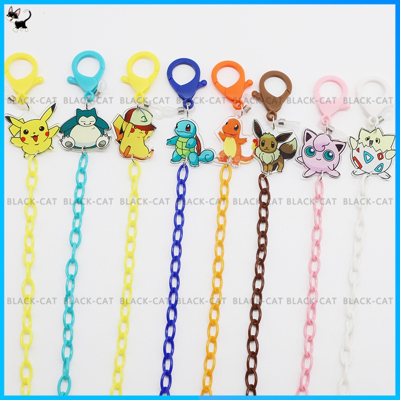 Pokémon Mask Chain Pikachu Candy Color Acrylic Glasses Chain Anti-lost Necklace