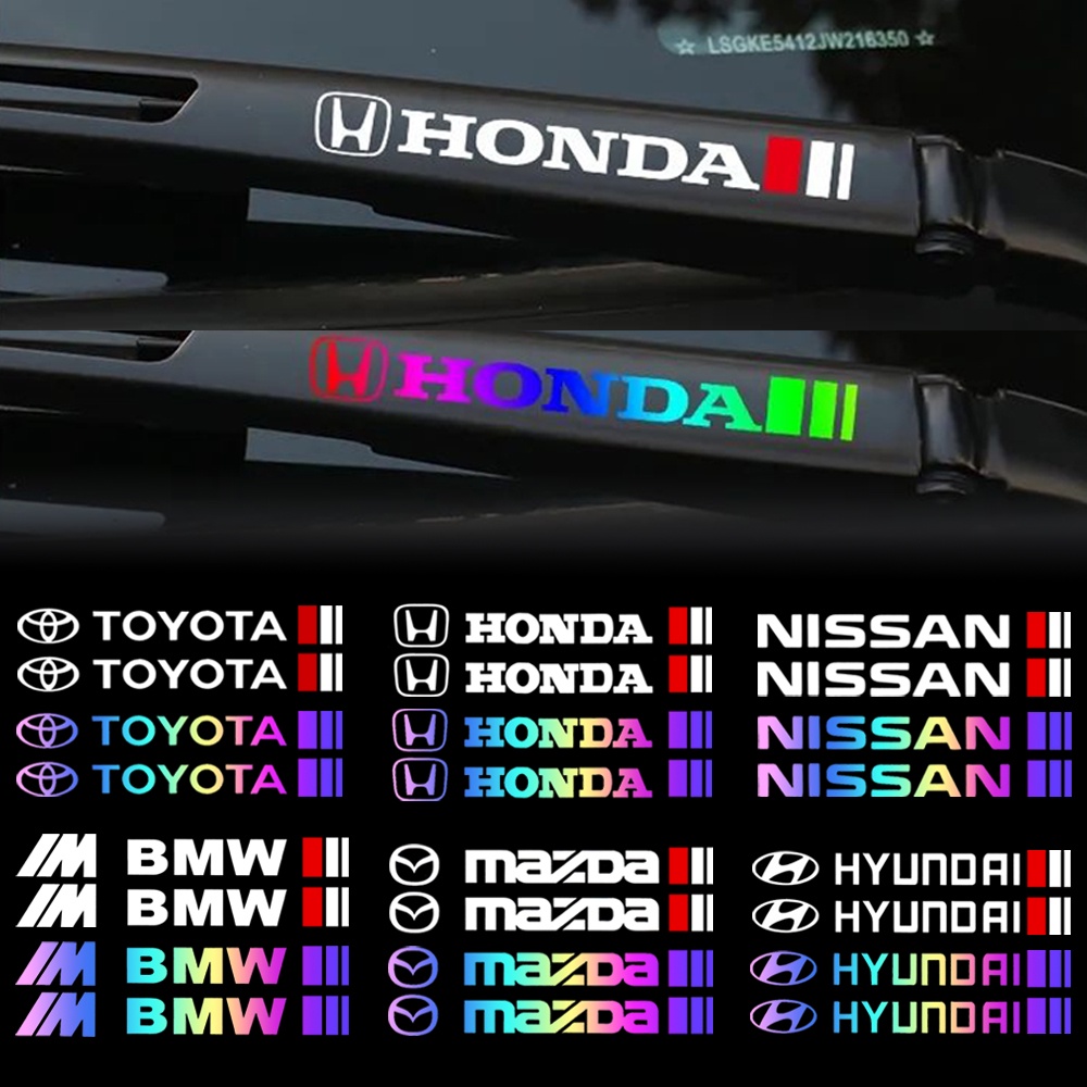 Car Brand Emblem Logo Reflective Sticker Wiper Car Door Stickers Decal Waterproof Car Decoration Decals Accessories