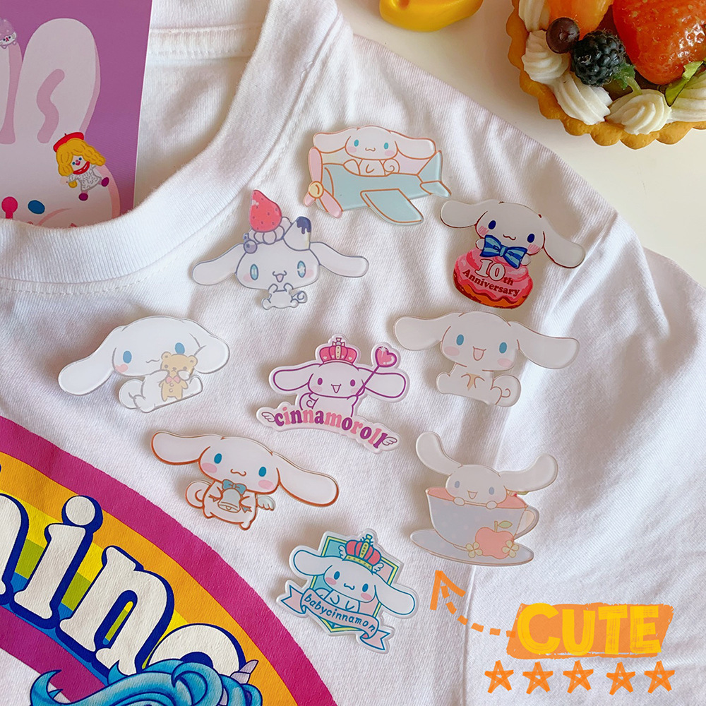 Cute Acrylic Small Brooch Cartoon Puppy Clothes Accessories Bag Pendant Badge