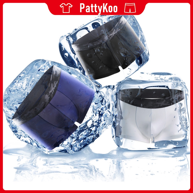 Men's Ice Silk Pure Underwear One-piece Flat Pants Thin Air-permeable Mid-waist U-convex Sexy Underwear Wholesale 149