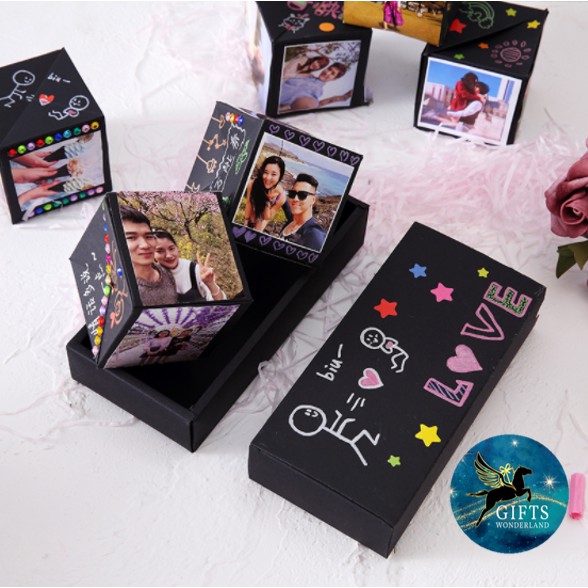 [Local Stock] Explosion box with photo printing popup surprise love for Birthday Valentine Anniversary DIY photo album