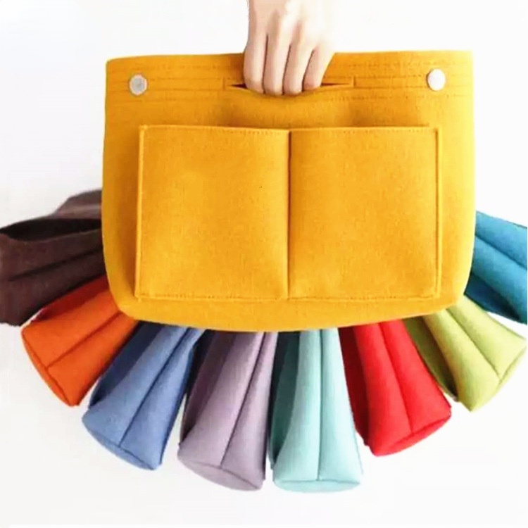 Felt Insert Bag Fits For LongChamp Universal Handle bag Liner Bag Organizer Cosmetic Bag Felt Makeup Bag women Support Handbag lining