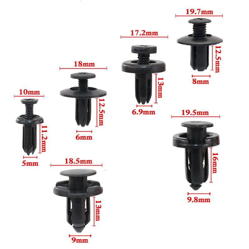 10Pcs 5mm 6mm 7mm 8mm 9mm 10mm Hole Car Bumper Plastic Rivets Trim Fastener Auto Door Trim Panel Grills Clips