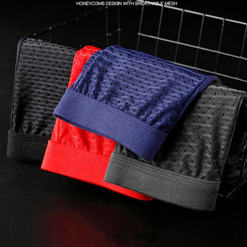 Men Underwear Boxer Shorts Man Mesh Breathable Briefs