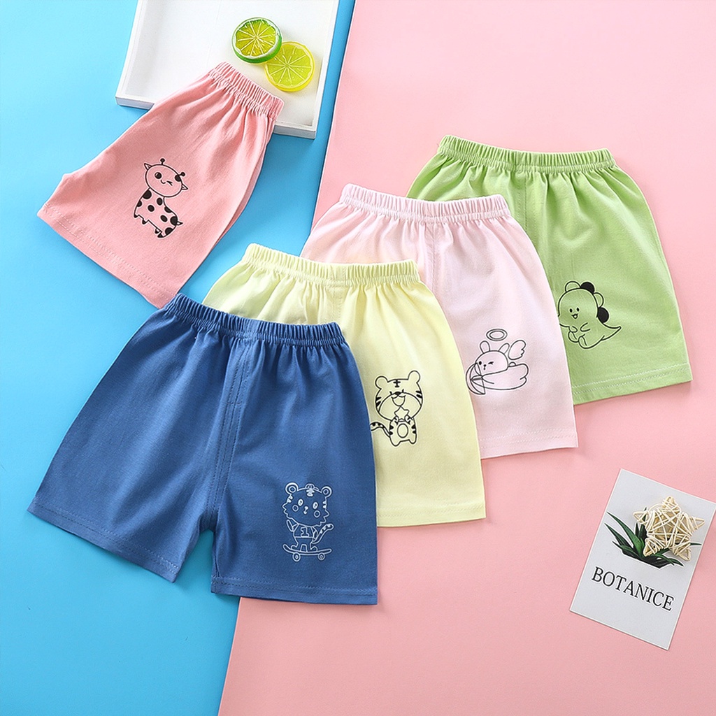 [ZY] 60-130CM Children's Combed Cotton Shorts Casual Pants All-Match Baby Refreshing Comfortable Infant One-Piece Home Korean Version Ready Sto