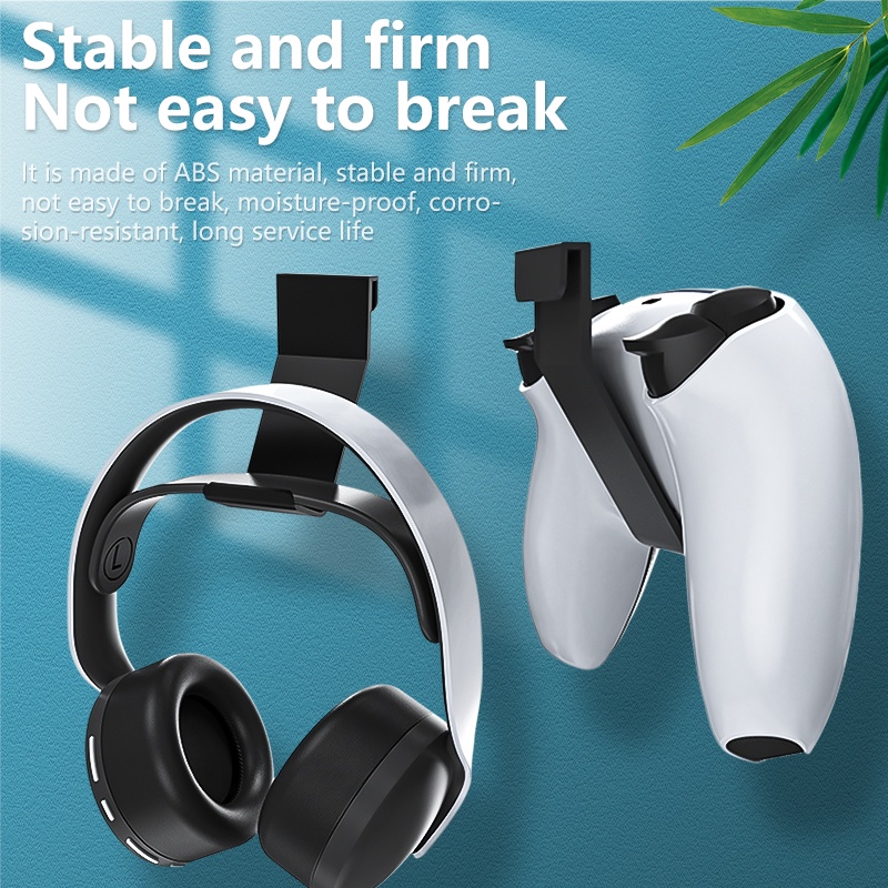 2PCS Headphone Wall Mount Holder Bracket Hanger Storage Stand Rack for PS5 Host Headset Playstation 5 Accessories