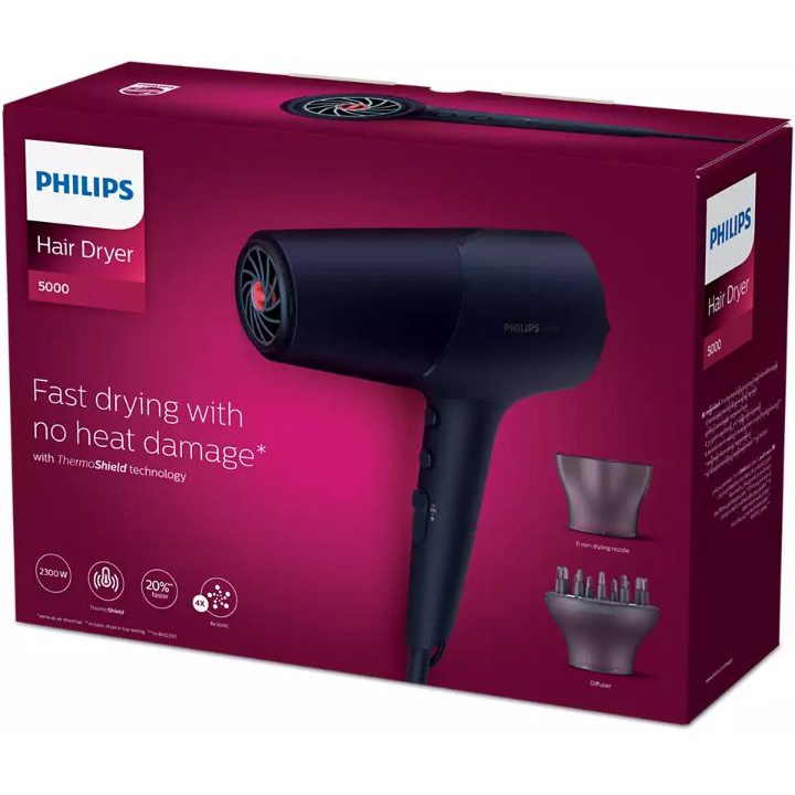 ( SG SHOP) PHILIPS  ThermoProtect Ionic Hairdryer 2300w 6speed turbo BHD510/03