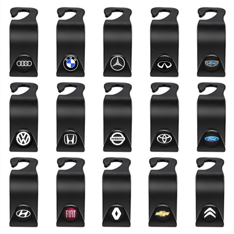 2 pieces Car Seat Back Hook Universal Head Hanger Car Accessories Indoor Portable Storage Holder for Clothes Pouch Bag