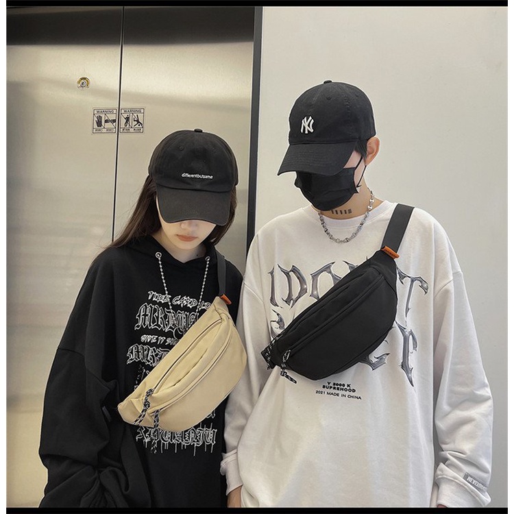 【High quality】 Ulzzang Korean Fashion Nylon Men Waist Bag Pouch Bag Fanny Pack Chest Pack for Men Birthday Gift