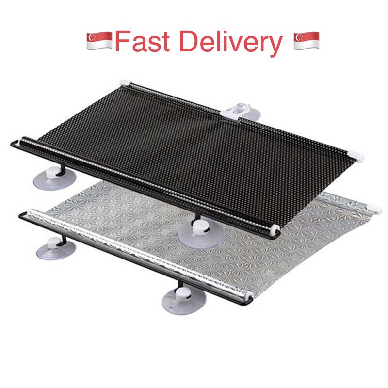 ??Ready Stocks?? Sunshade Roller Blackout Suction Blinds Curtains Kitchen Office Car Window Free Perforated Curtain