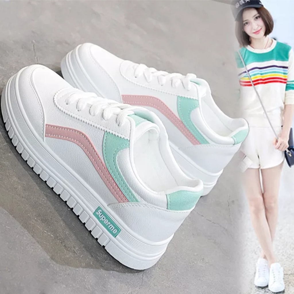 Multicolor Low Top Lace-Up Sports Shoes 37-40 for Women