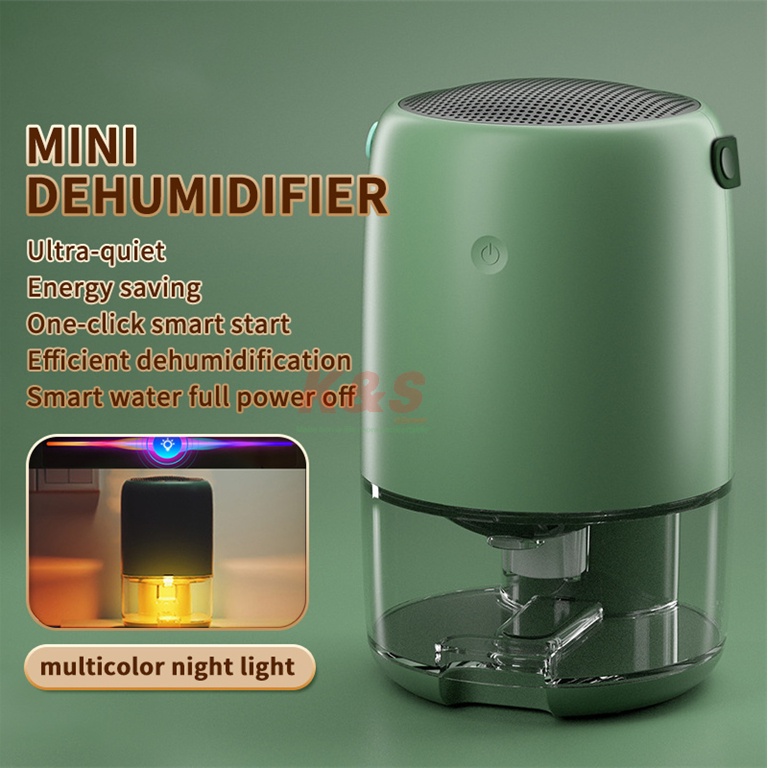 【SG Stock】Home Wired Dehumidifier Air Purifier With Night Light Quiet Household Cycle Dehumidifier 1100mL