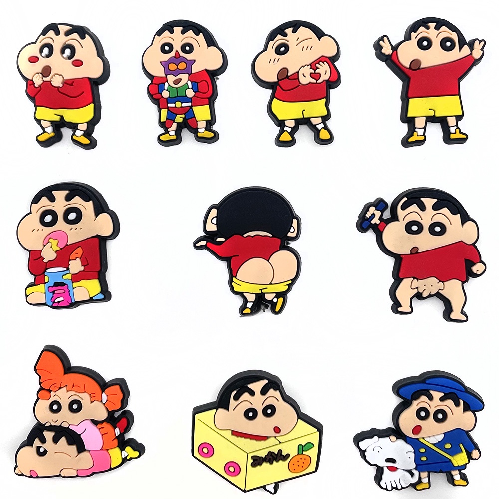 Crayon Shin-chan jibbitz crocs shoe Charms Fits for jibbitz crocs shoes Decorations And for Wristband Bracelet Party Gifts