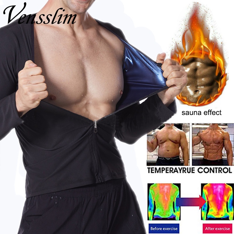 Sauna Sweat Suit Workout Compression Shapewear Gym Body Shaper Slimming Zipper Long Sleeve Waist Trainer Jackets