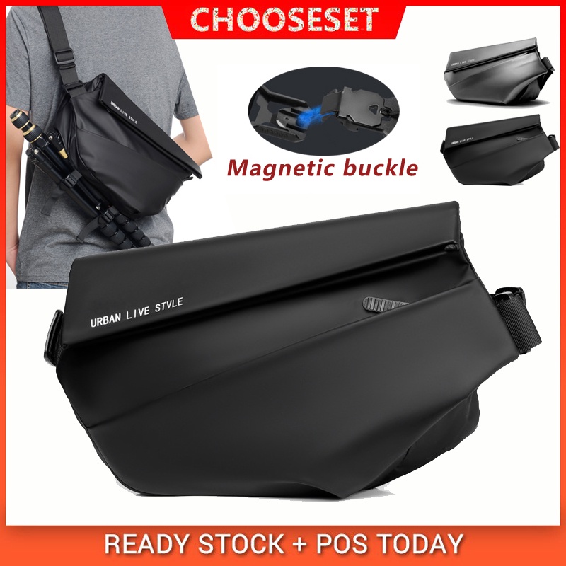 CS New Magnetic Buckle Men Messenger Bag Waterproof Multifunctional Chest Bag Men's Personal Shoulder Bag Trendy Brand Crossbody Bags