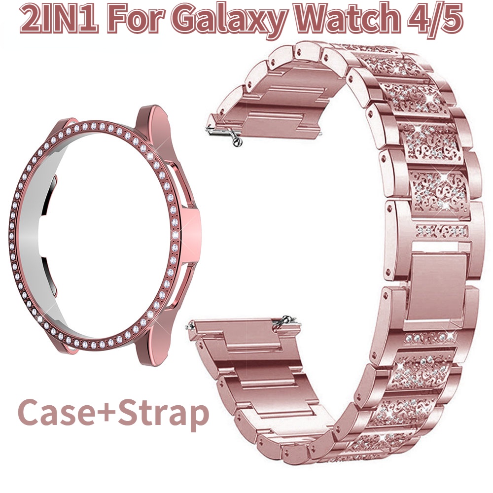 40mm 44mm Women Bracelet for Samsung Galaxy Watch 4/5/5pro Classic Band 42mm 46mm 44 45mm Galaxy Watch5 40mm 44mm Strap Metal Diamond Belt