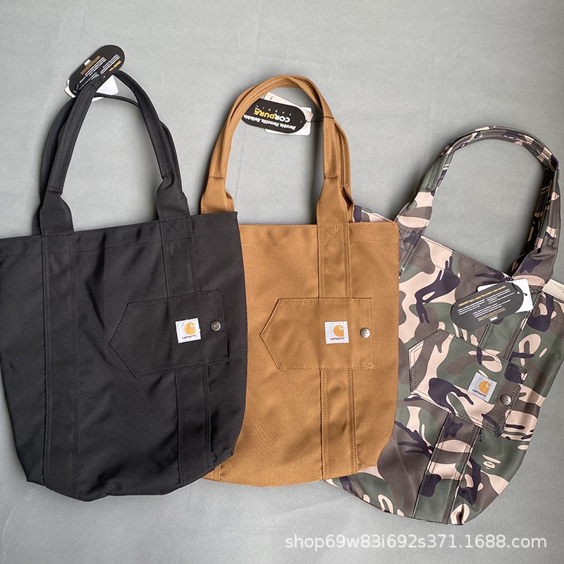 Carhartt Waterproof Large Open Pocket Shoulder Bag Carhartt Tote Canvas Lunch Bag Handbag Fashion