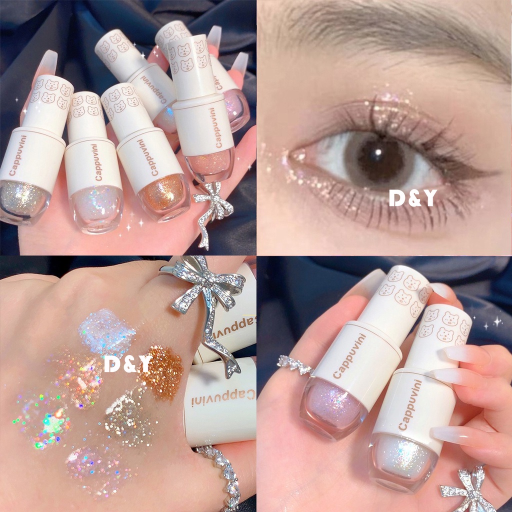 Cappuvini Velvet Matte Liquid Eyeshadow Waterproof Long Lasting Nude Glitter Cute Eyeshadow Palette Eye Shadow Makeup Beauty Pinkbear 眼影 眼影盤 眼影盤 ins 平價學生 Pink Bear Kylie Kosmetic Mekap Cosmetic Korea 