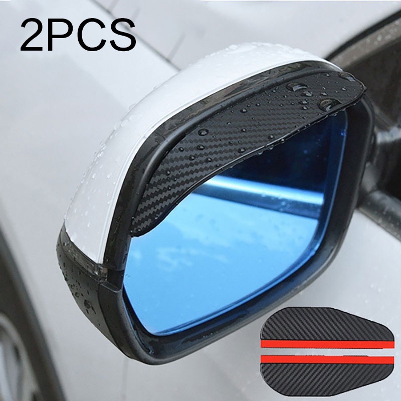 2PCS Car Sun Visor Carbon Fiber Car Rearview Mirror Weather Shield Sun Visor
