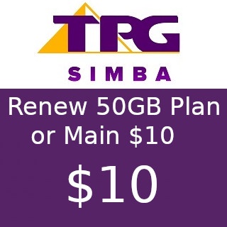 TPG Renew 50GB Plan or Main Balance $10 Top Up