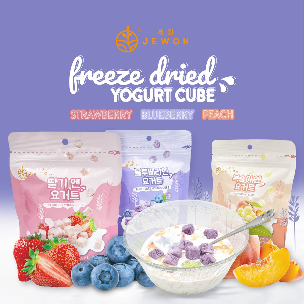 Jewon Freeze Dried Yogurt (Strawberry, Blueberry, Peach) 40g