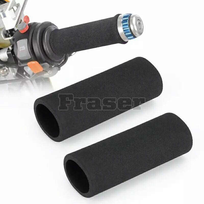 2pc Universal Motorcycle Slip-on Grip Covers Motorbike Anti Vibration Handle Bar Cover Grip Puppies Rubber