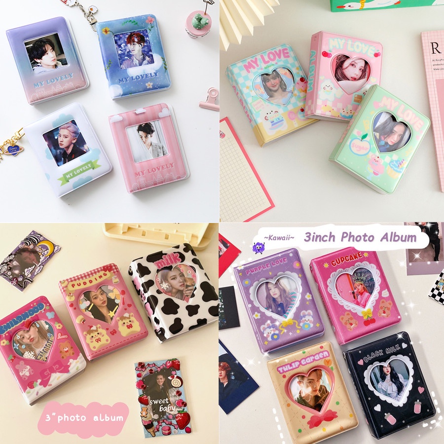 Korean 3 Inch Mini Photo Album Lovely Bear Photocard Holder Card Storage Polaroid KPOP Collection Book