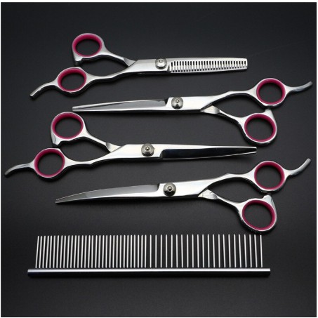 Pet Dog Grooming Scissors Curved Up and Down Scissors Sharp Animal Cat Hair Cut Barber Cutting Tool Kit