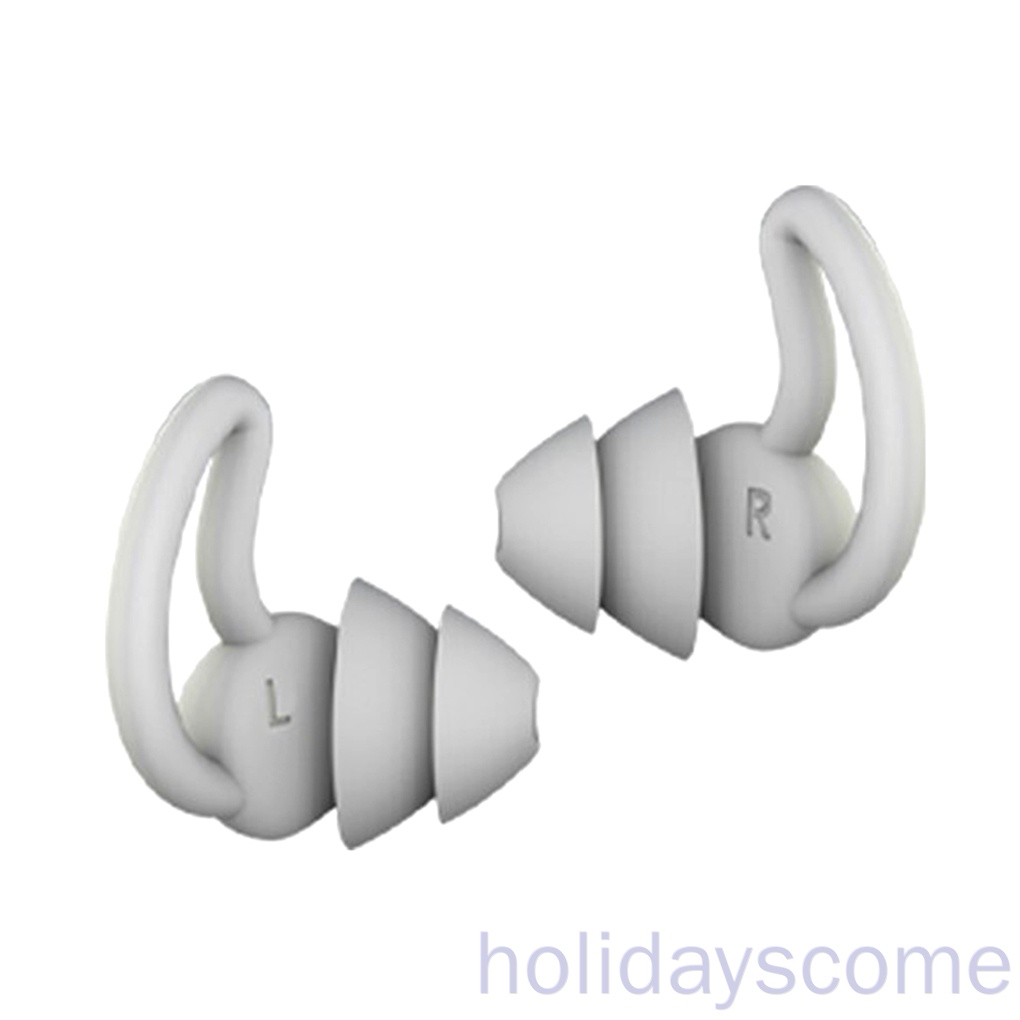 [HCLM] Sleeping Earplugs Silicone Earbuds Noise Reduction Reusable Earplugs for Office Home, Black, 3 Layers