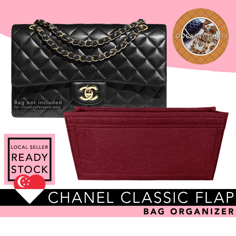 [SG]❤️Chanel Classic Flap Bag Organizer bag Insert bag Shaper bag Liner | Premium Felt Organiser