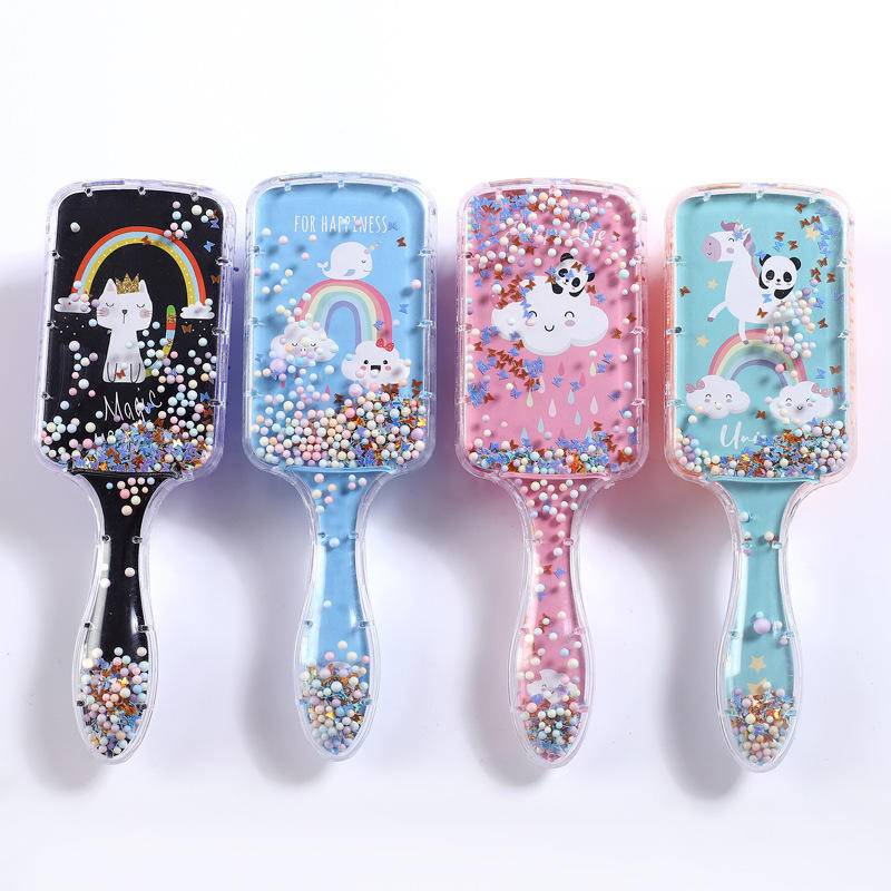 Cartoon Airbag Comb Printing Air Cushion Comb Transparent Massage Hair Comb Plastic Rainbow Comb