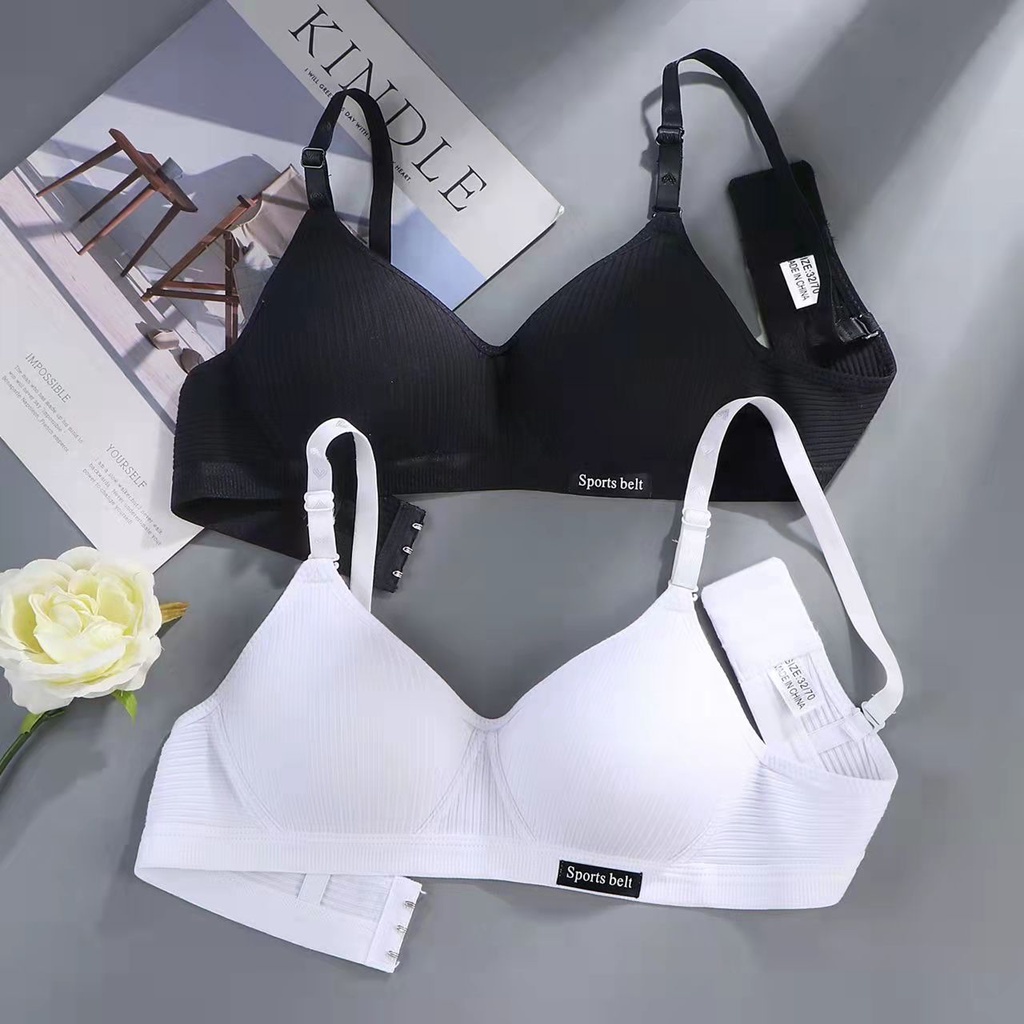Pure cotton high-quality girly underwear, no steel ring, skin-friendly bra, thin, versatile, fashionable, breathable, soft, breast-receiving bra