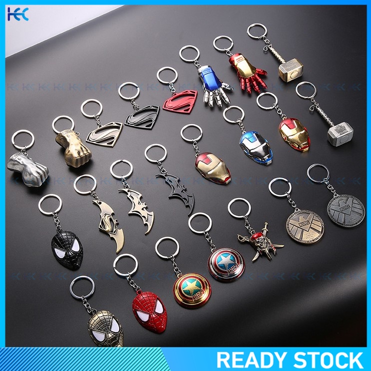 Marvel DC The Avengers Iron Man Spiderman Captain America Justice League fashion keychains