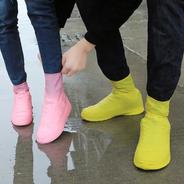 Ready Stock Waterproof Shoes Cover Anti-slip Reusable Rain Shoe Cover Kasut Hujan Soft Silicone Elastic Motorcycle Rain Boot