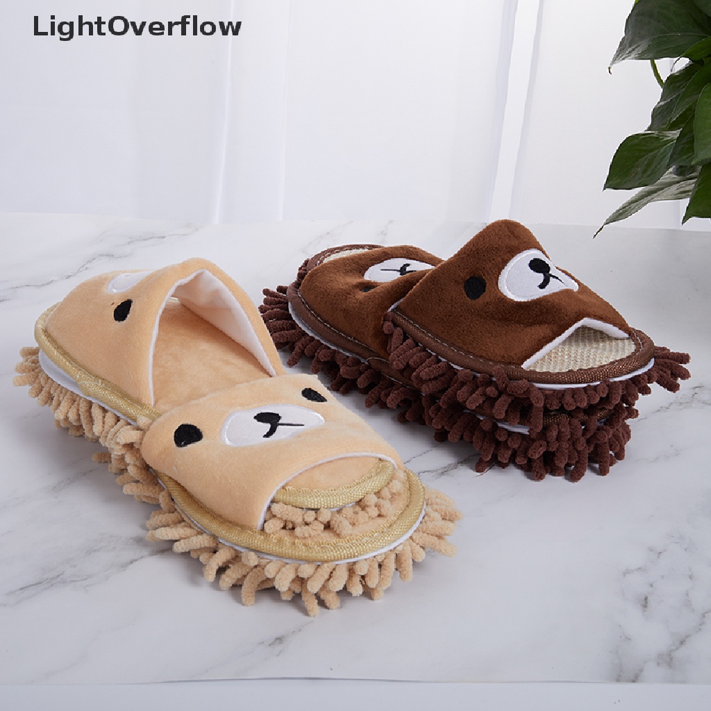 [LightOverflow] Cartoon Dog Lazy Mop Slippers Unisex Microfiber Cleaning Floor Dusting Slippers [HOT SALE]