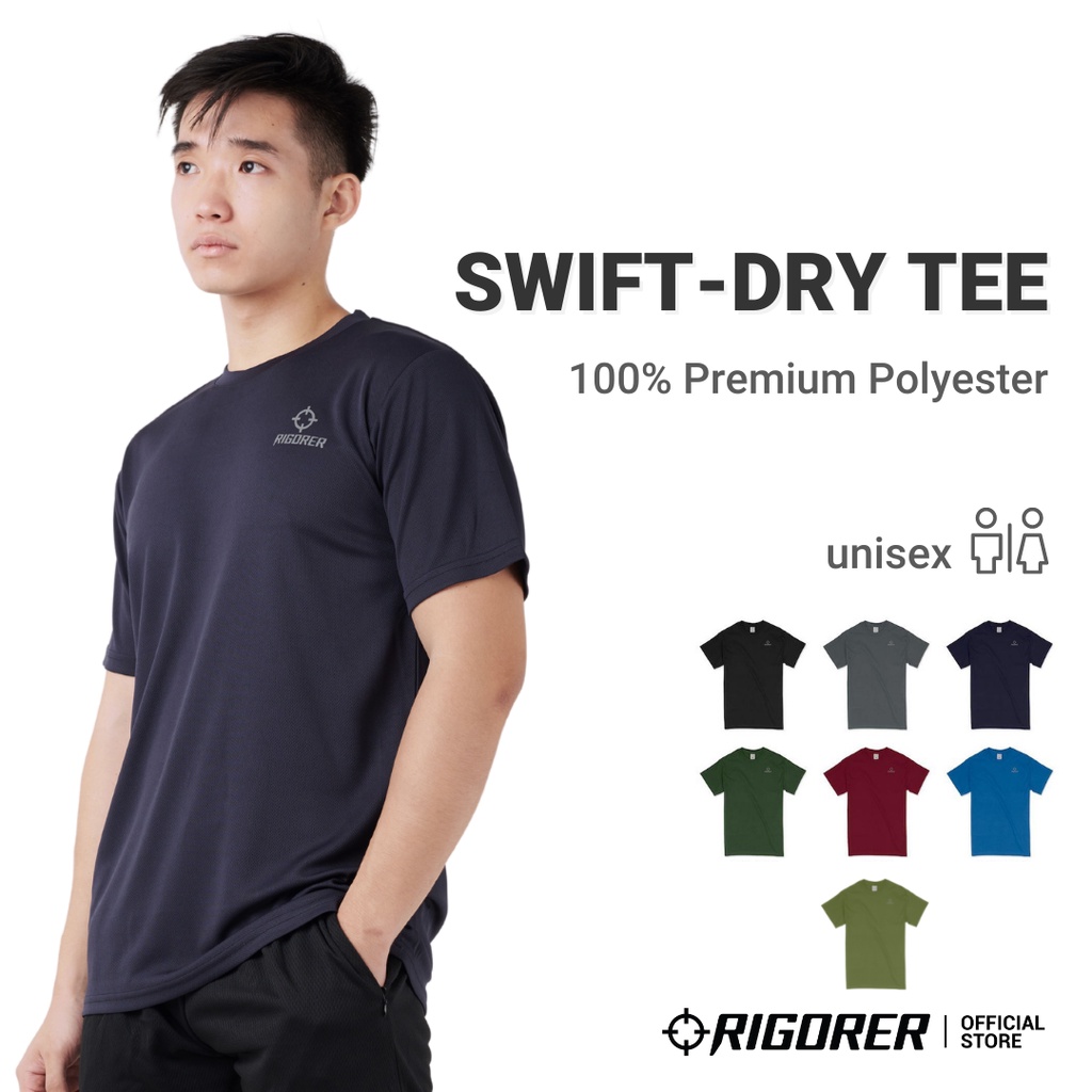 [BEST QUALITY] Rigorer Swift-Dry Training T-Shirt -1 [SS002]-(Exercise Gym Quick Dry Dri Fit Unisex Sports Casual Top)